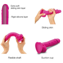 strap on me Gode Sliding Skin Strap-On-Me L 14.5 x 4cm Rose